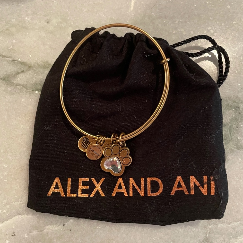 Alex and Ani Crystal Paw Print Bracelet